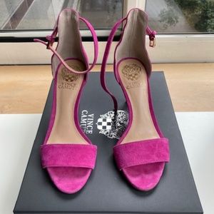 Vince Camuto Hot Pink Suede Open Toe Sandals 6.5